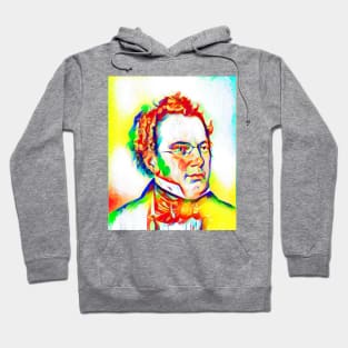 Franz Schubert Colourful Portrait | Franz Schubert Artwork 10 Hoodie